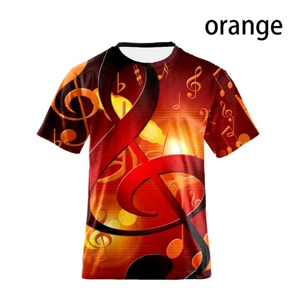 New Music Piano Printed T-shirt