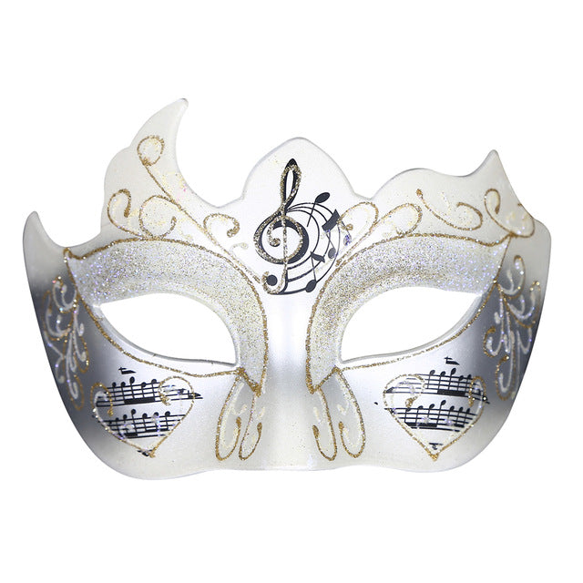Music Notes Glitter Venetian Mask