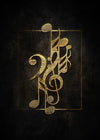 Gold Music Note Instrument Poster