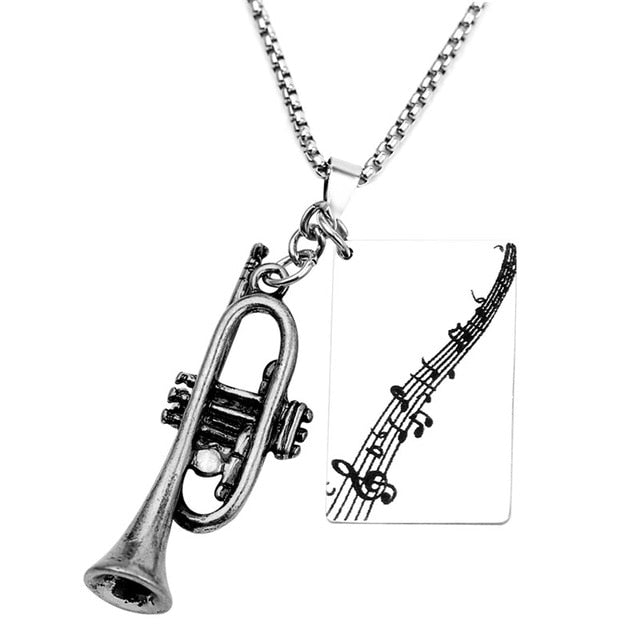 Saxophone/Trumpet Musical Necklace - Silver Trumpet - { shop_name }} - Review
