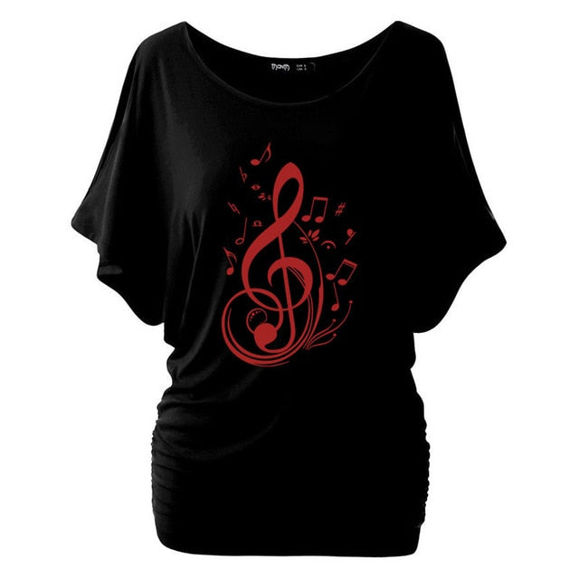 Music Treble Clef Batwing T-shirt