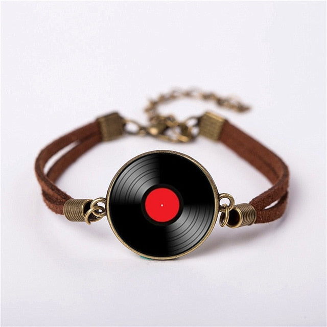 Vinyl Record Leather Bracelet