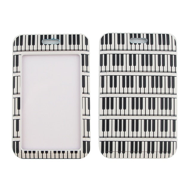 Music Piano Lanyard Vertical Card Holder