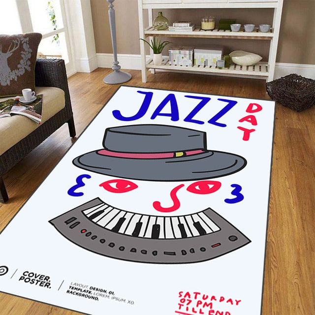 Graffiti Music Guitar Carpet