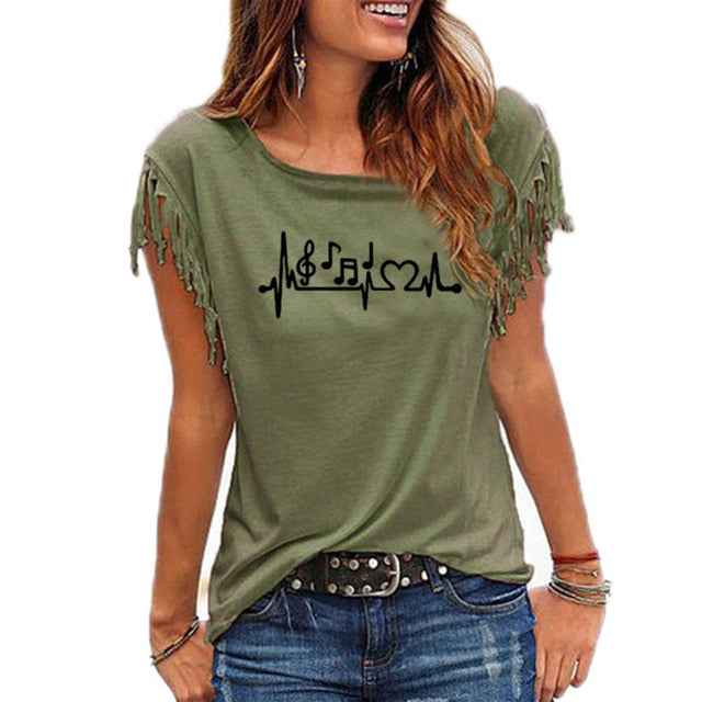 Tassel Music Heartbeat T-shirt