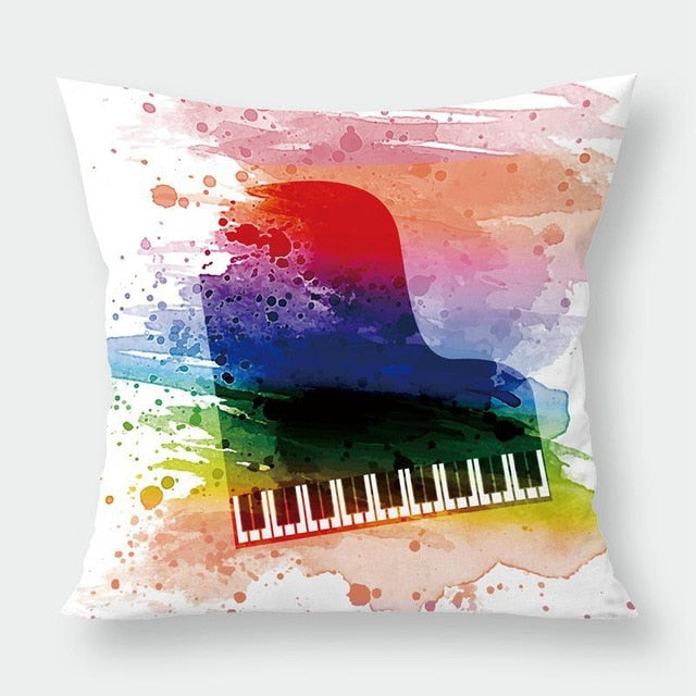 Music Notes & Instruments Pillowcase