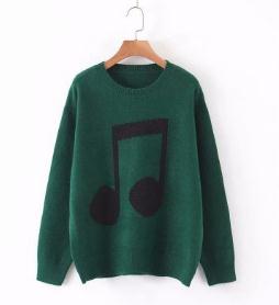 Quaver & Beam Notes Music Knitted Sweater