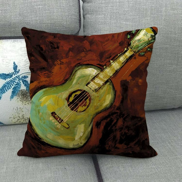 Decorative Musical Instruments Pillowcase