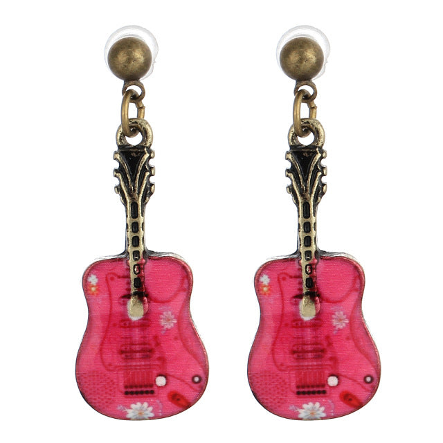 Guitar Shaped Drop Earrings