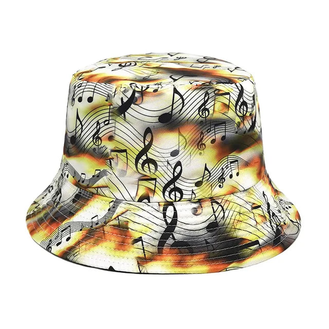 Music Print Double-Sided Bucket Hat