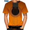 Colorful Guitar Printed Casual T-shirt