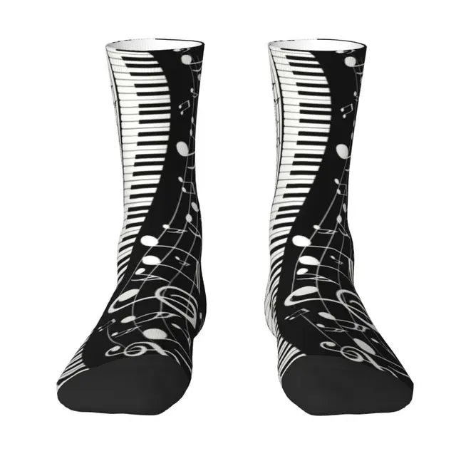Piano Print Music Style Socks