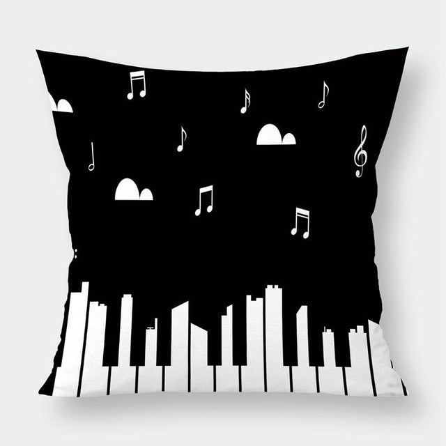 Music Notes & Instruments Pillowcase