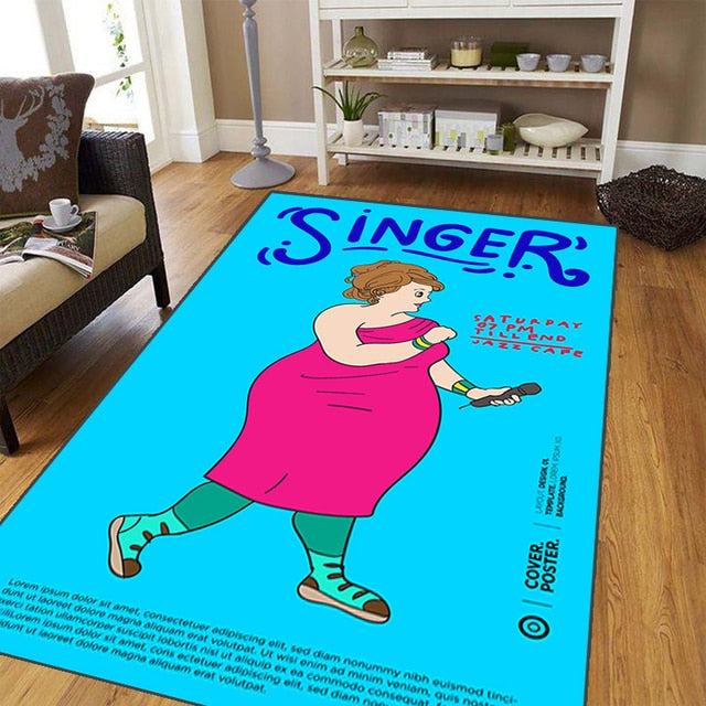 Graffiti Music Guitar Carpet