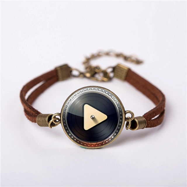Vinyl Record Leather Bracelet