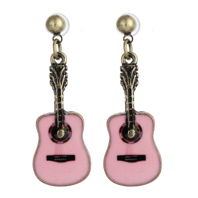 Guitar Shaped Drop Earrings