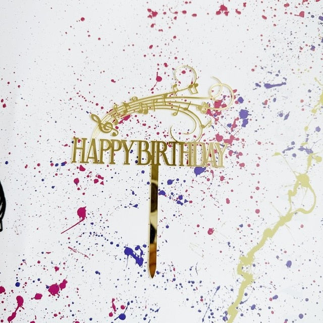 Music Notes Birthday Cake Topper