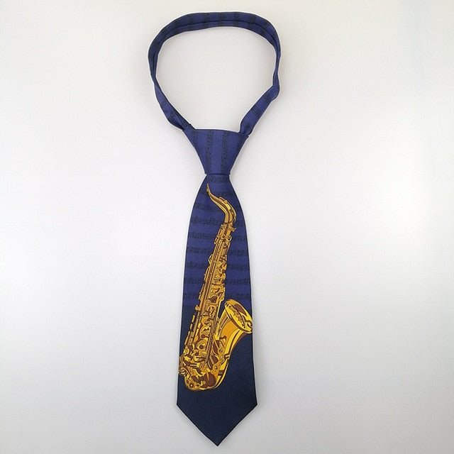 Guitar Saxophone Tie