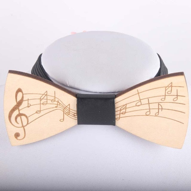 Free - Wooden Music Notes Bow Tie
