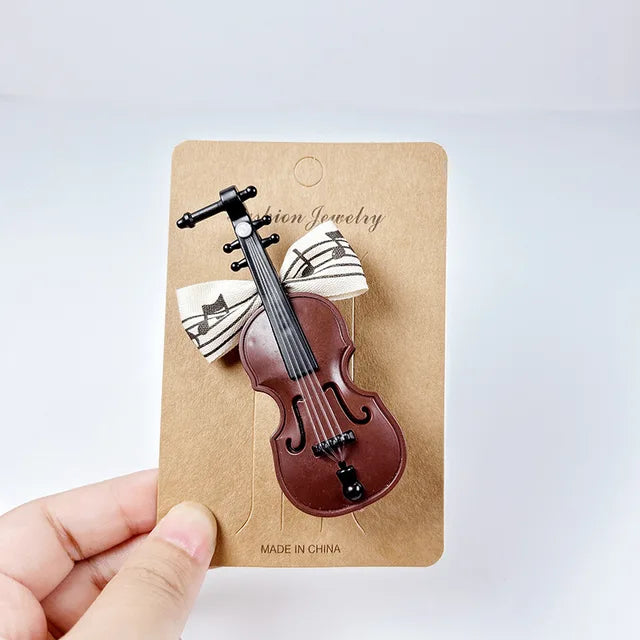 Cute Piano Violin Music Hair Clip
