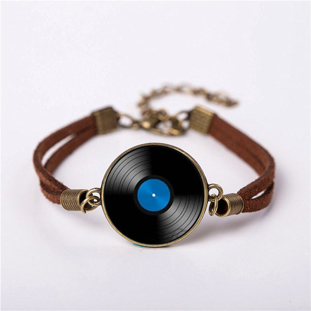Vinyl Record Leather Bracelet