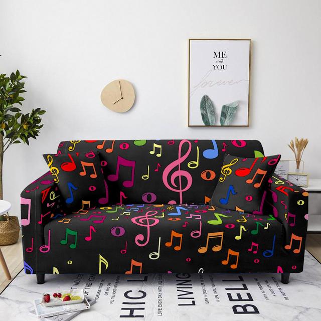 Colorful Music Notes Sofa Cover