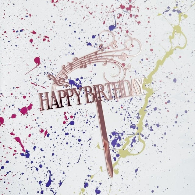 Music Notes Birthday Cake Topper