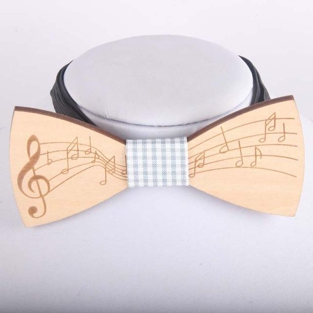 Wooden Music Notes Bow Tie