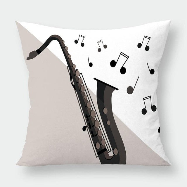 Music Notes & Instruments Pillowcase