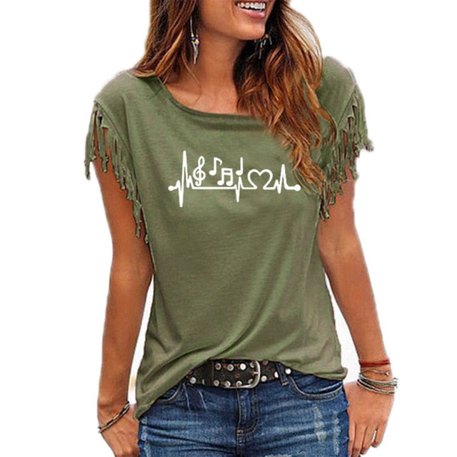 Tassel Music Heartbeat T-shirt