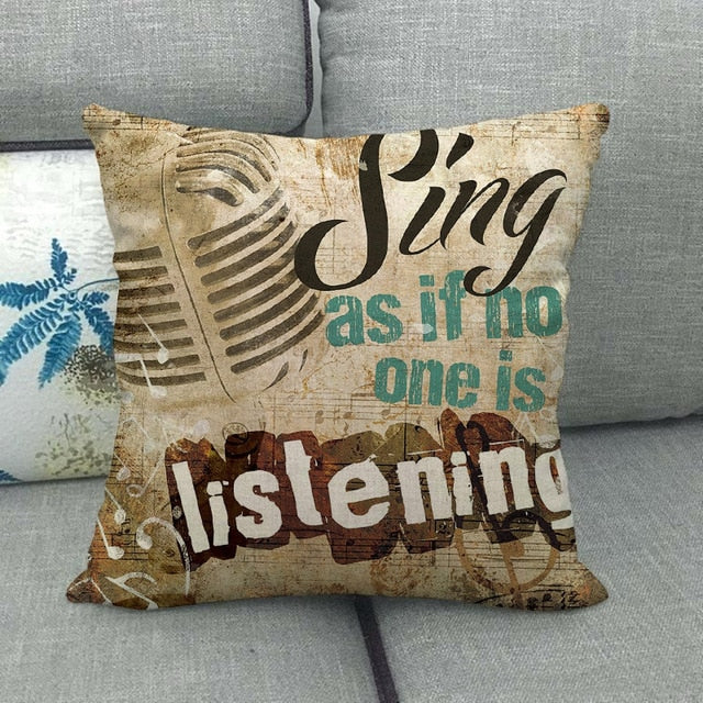 Decorative Musical Instruments Pillowcase