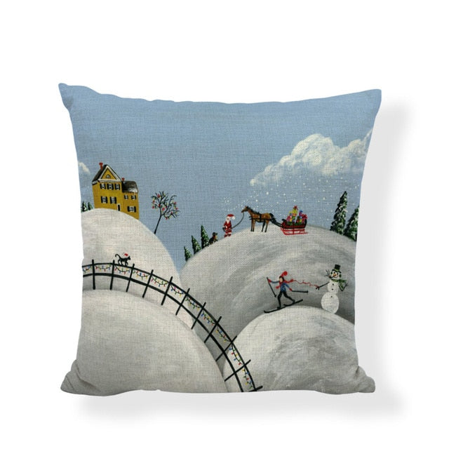 Music Snowman Christmas Pillowcase