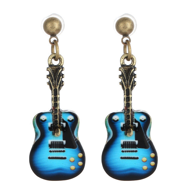 Guitar Shaped Drop Earrings