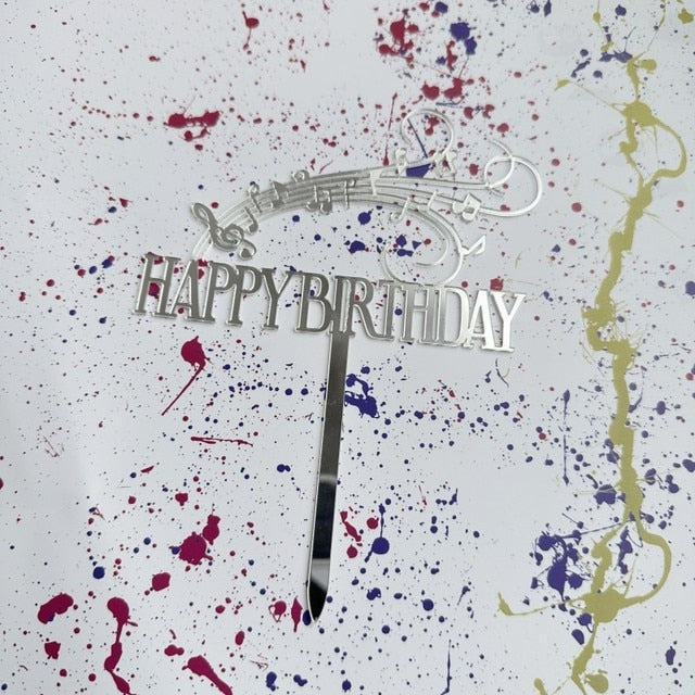 Music Notes Birthday Cake Topper