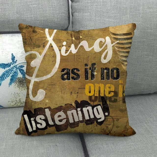 Decorative Musical Instruments Pillowcase