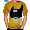 Colorful Guitar Printed Casual T-shirt