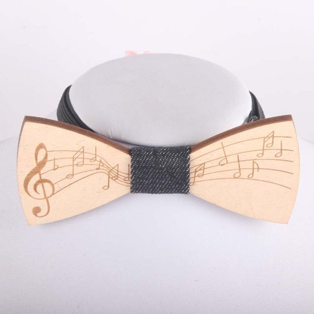 Free - Wooden Music Notes Bow Tie