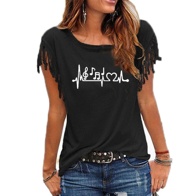 Tassel Music Heartbeat T-shirt