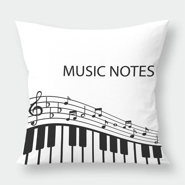 Music Notes & Instruments Pillowcase