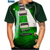 Colorful Guitar Printed Casual T-shirt