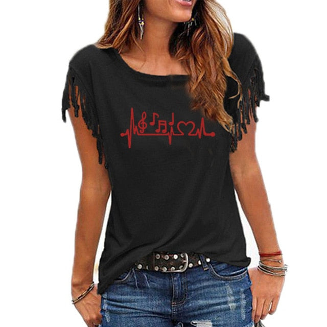 Tassel Music Heartbeat T-shirt