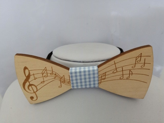 Free - Wooden Music Notes Bow Tie