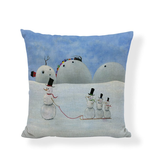 Music Snowman Christmas Pillowcase