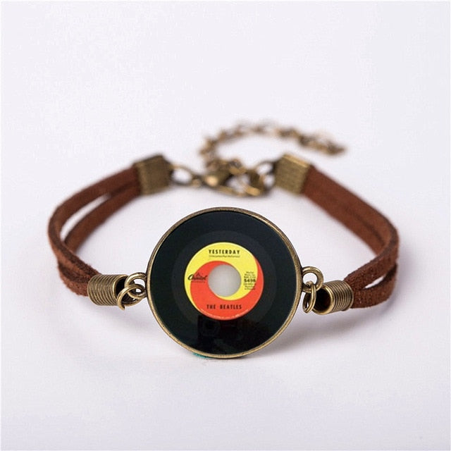 Vinyl Record Leather Bracelet