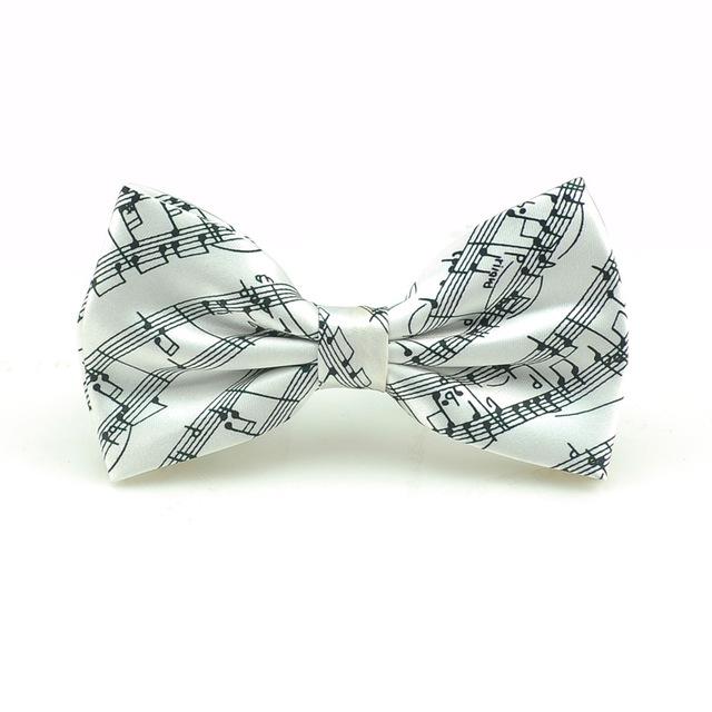 Musical Notes Classic Bow Tie - White - { shop_name }} - Review
