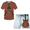 3D Guitar T-shirt Shorts Set