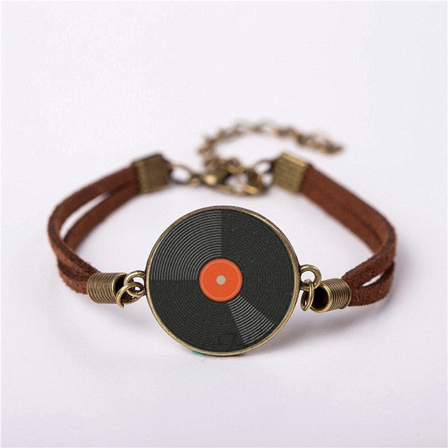Vinyl Record Leather Bracelet