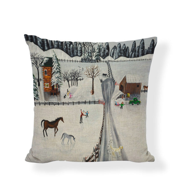 Music Snowman Christmas Pillowcase