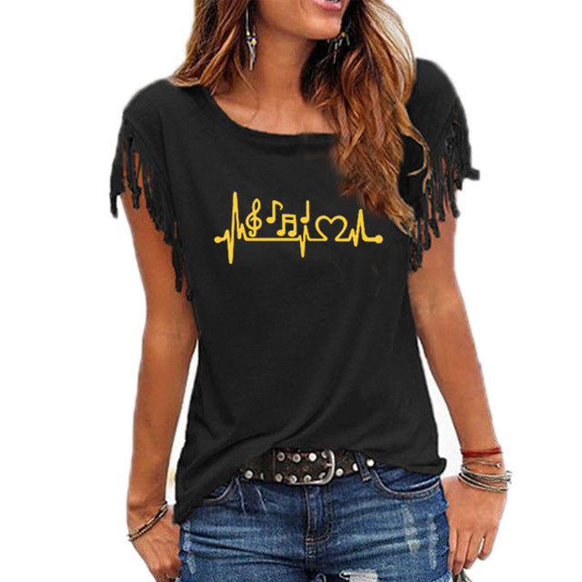 Tassel Music Heartbeat T-shirt