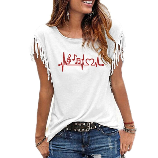 Tassel Music Heartbeat T-shirt